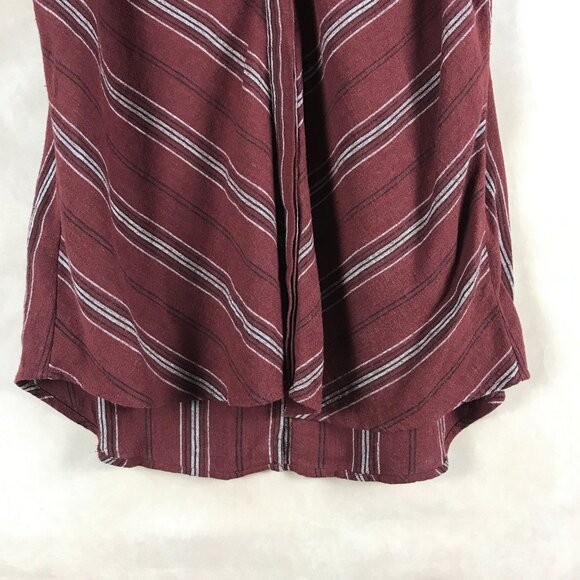 SANCTUARY Rustic Red Striped Linen Blend Sleeveless Top LARGE - Picture 4 of 6